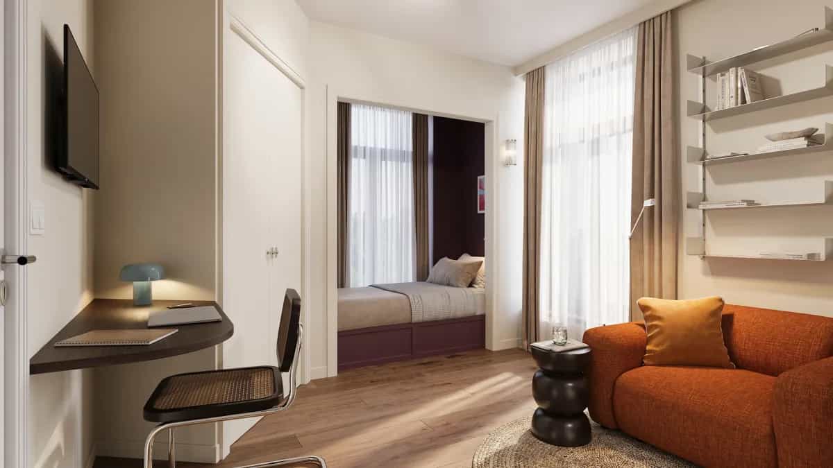 Studio 2 at Berceau — furnished studio for rent in Brussels