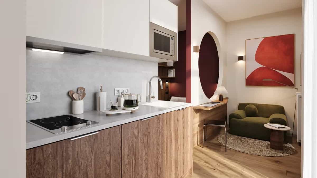Studio 5 at Bordiau — furnished studio for rent in Brussels